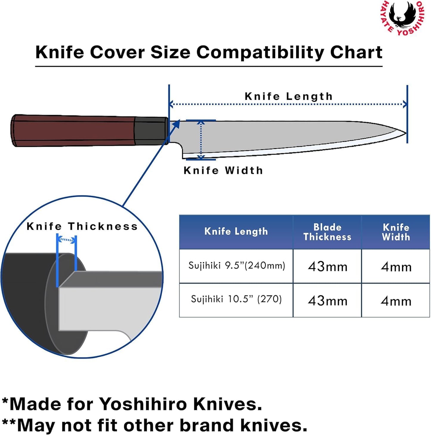 Yoshihiro Magnetic Oak Wood Saya Cover Blade Protector for Sujihiki Slicer (240mm)