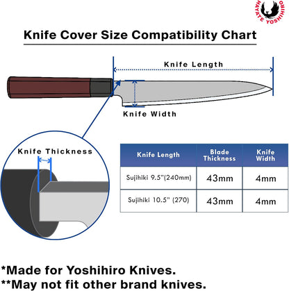 Yoshihiro Magnetic Oak Wood Saya Cover Blade Protector for Sujihiki Slicer (240mm)