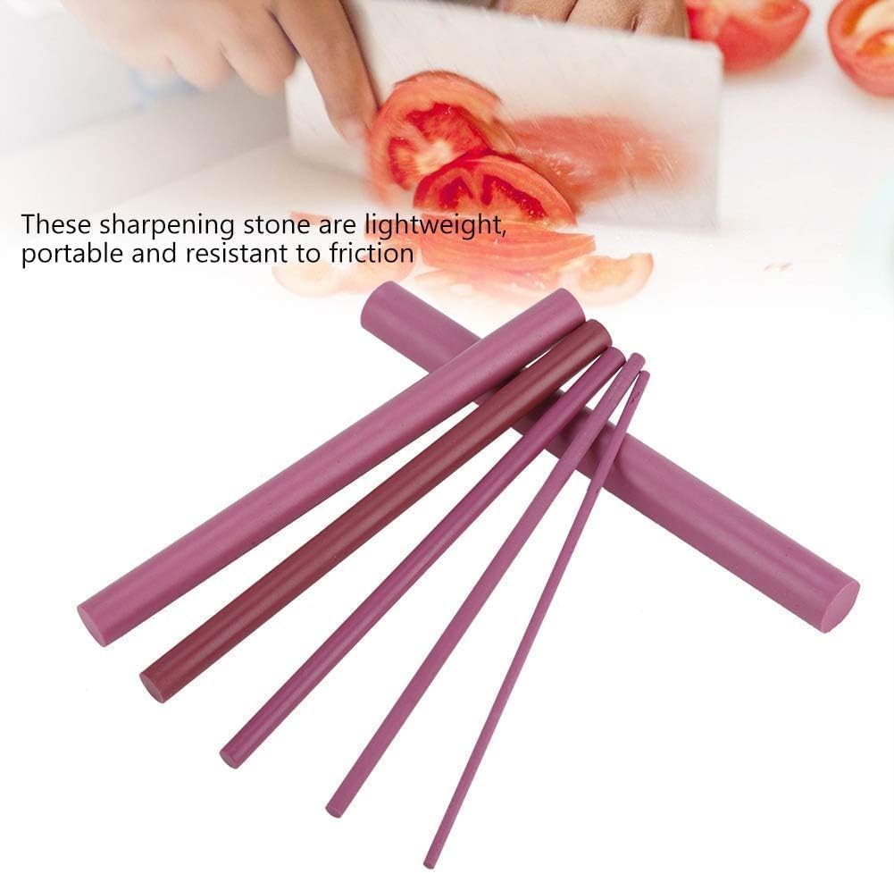 6 PCS Knife Sharpening Stone Set, Ruby Stone Sharpening Kit Polishing Sharpener Whetstone Cone Ruby Oil Stone Sharpening Accessory