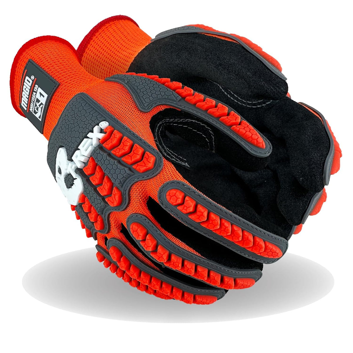 Magid T-REX TRX400 Impact Gloves, Sandy Nitrile, 1 Pair, Size 9/Large