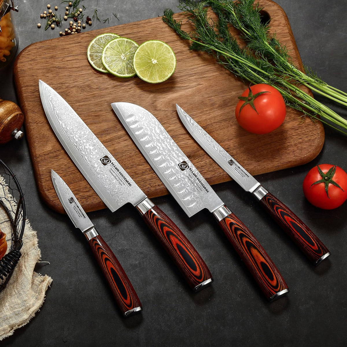 3.5-Inch Damascus Paring Kitchen Knife, VG10 Steel Core, Pakkawood Handle | 12-degree Edge for Peeling, Coring, Garnishing and Fine Fruit or Vegetable Prep; 67-layer Cladding and Gift Box Included