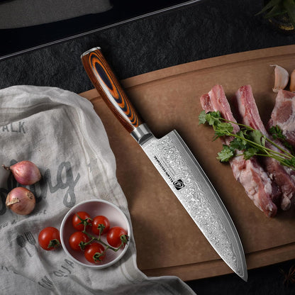 3.5-Inch Damascus Paring Kitchen Knife, VG10 Steel Core, Pakkawood Handle | 12-degree Edge for Peeling, Coring, Garnishing and Fine Fruit or Vegetable Prep; 67-layer Cladding and Gift Box Included