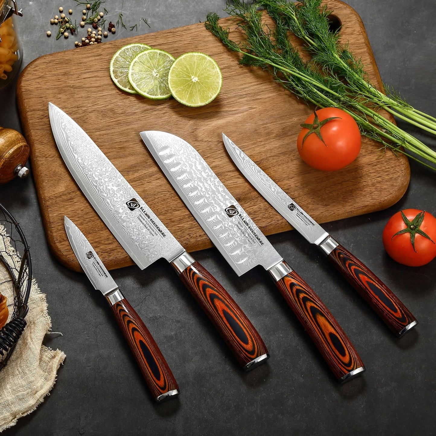 3.5-Inch Damascus Paring Kitchen Knife, VG10 Steel Core, Pakkawood Handle | 12-degree Edge for Peeling, Coring, Garnishing and Fine Fruit or Vegetable Prep; 67-layer Cladding and Gift Box Included