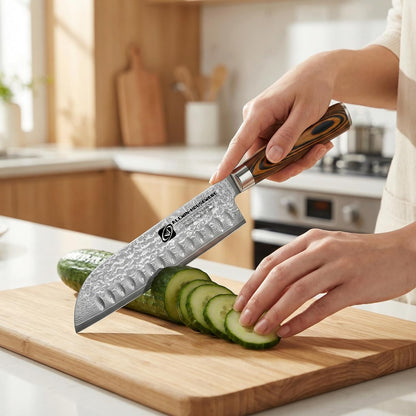 3.5-Inch Damascus Paring Kitchen Knife, VG10 Steel Core, Pakkawood Handle | 12-degree Edge for Peeling, Coring, Garnishing and Fine Fruit or Vegetable Prep; 67-layer Cladding and Gift Box Included