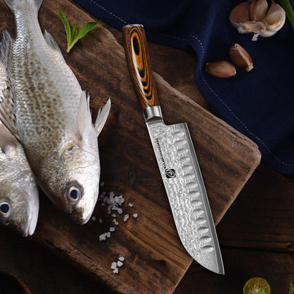 3.5-Inch Damascus Paring Kitchen Knife, VG10 Steel Core, Pakkawood Handle | 12-degree Edge for Peeling, Coring, Garnishing and Fine Fruit or Vegetable Prep; 67-layer Cladding and Gift Box Included