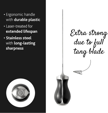 Cheesemongers Parm Set Pro - Professional Cheese Knives - for Parmesan Cheese - Stainless Steel - in Wooden Case - Ergonomic - Scoring Knife, Breaking Knife and 2 Parmesan Knives