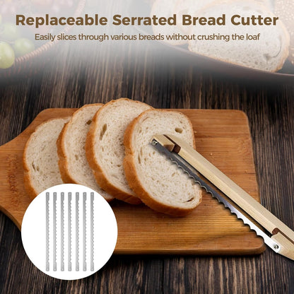 20 PCS Bread Bow Knife Blades, 10.8" Bread Knife For Homemade Bread, Stainless Steel Bow Knifes for Sourdough, Includes 20 Protective Rubber Covers, 40 Screws, Screwdriver