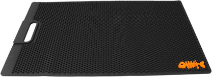 NonSlip Fish Fillet Mat 14 * 24“, Black | Heavy Duty Fish Bait Cutting Board for Filleting, Cutting, Cleaning, Rollable, Large Size,No Need Fish Grippers