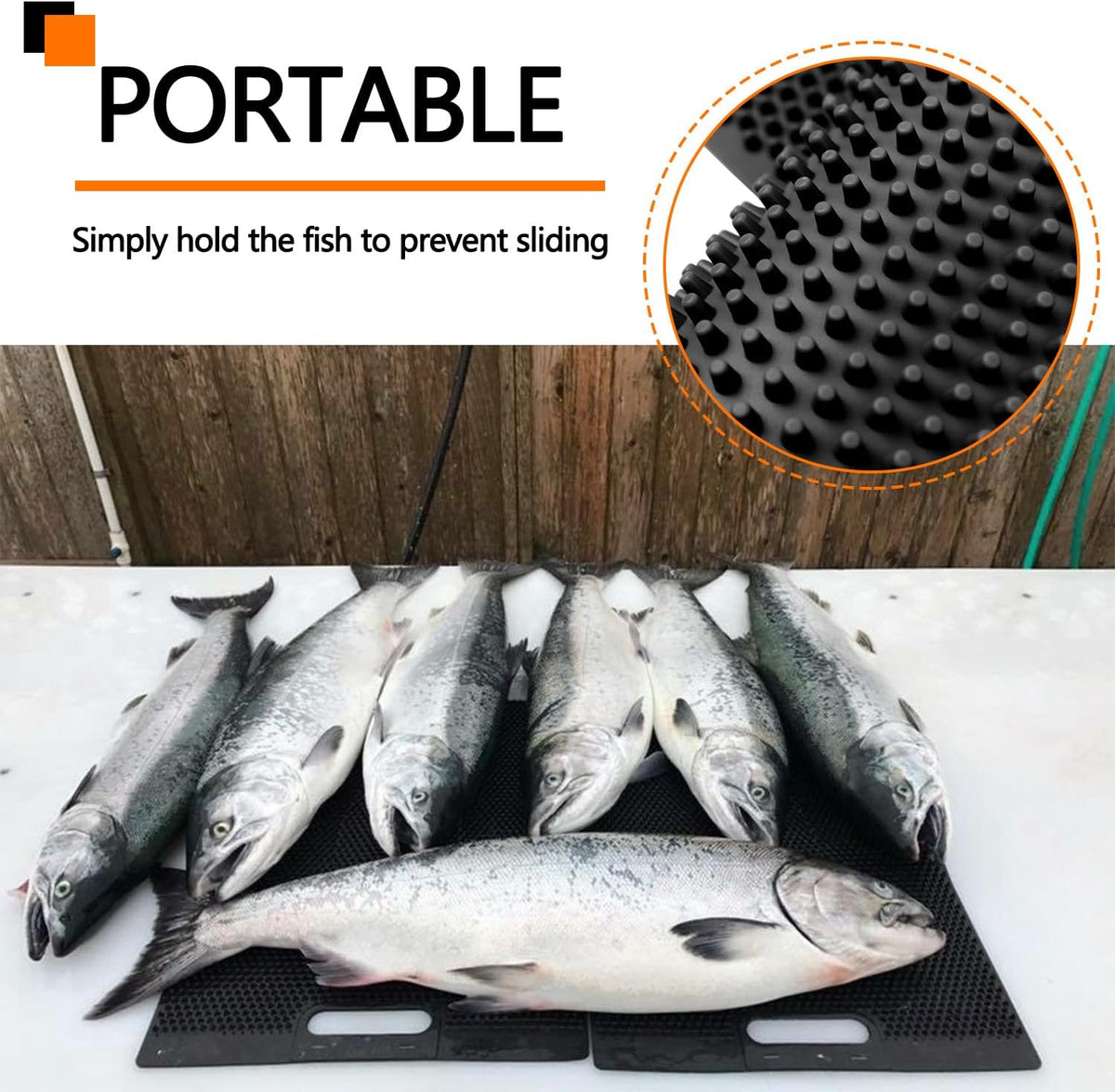 NonSlip Fish Fillet Mat 14 * 24“, Black | Heavy Duty Fish Bait Cutting Board for Filleting, Cutting, Cleaning, Rollable, Large Size,No Need Fish Grippers