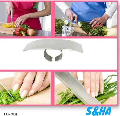 1pc Finger Guard for fingers, Kitchen Tool, Stainless Steel Knife Protector for Fingers, Portect Fingers, Avoid injuries, used When Slicing and Chopping, Silver Stainless Steel S&HA