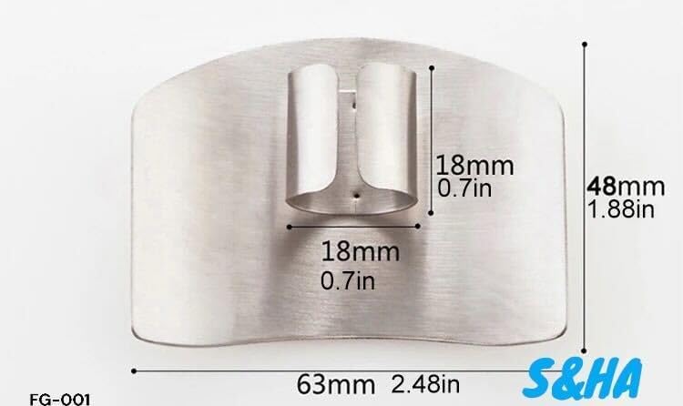 1pc Finger Guard for fingers, Kitchen Tool, Stainless Steel Knife Protector for Fingers, Portect Fingers, Avoid injuries, used When Slicing and Chopping, Silver Stainless Steel S&HA