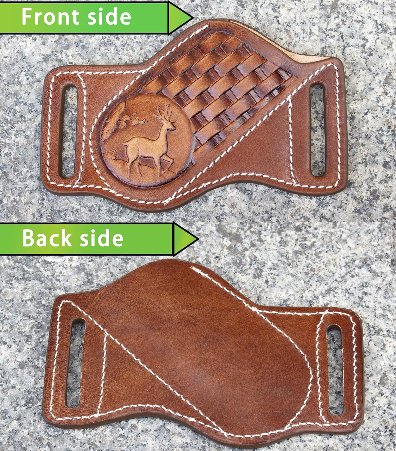 Leather Knife Sheath for Belt,Knife Sheaths fit 4" to 5.5" Closed Folding Knife Pocket Knife Sheath