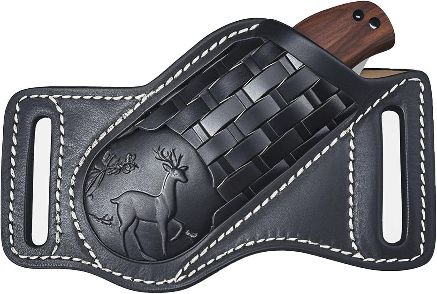 Leather Knife Sheath for Belt,Knife Sheaths fit 4" to 5.5" Closed Folding Knife Pocket Knife Sheath