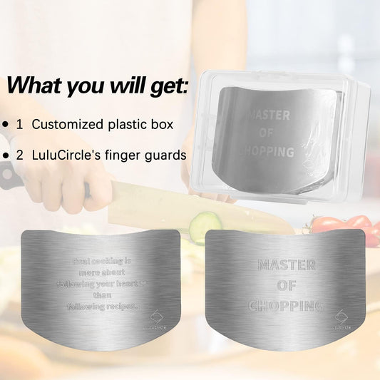 Finger Guards for Cutting, Stainless Steel Finger Guard for Cutting Food, Finger Protectors, Finger Protector, Avoid Hurting when Slicing and Dicing, 2 Pieces