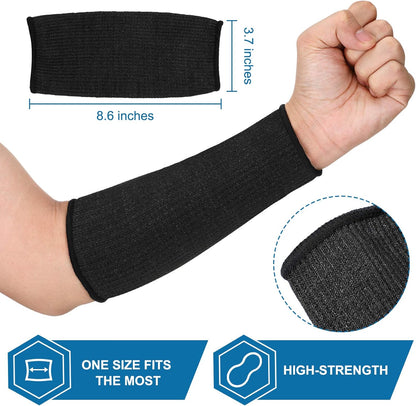 2 Pairs Cut Resistant Sleeve Arm Protection Level 5 Protection Safety Protective Sleeves Arm Protectors for Men Women(9.45 x 4.72 Inches,Black)