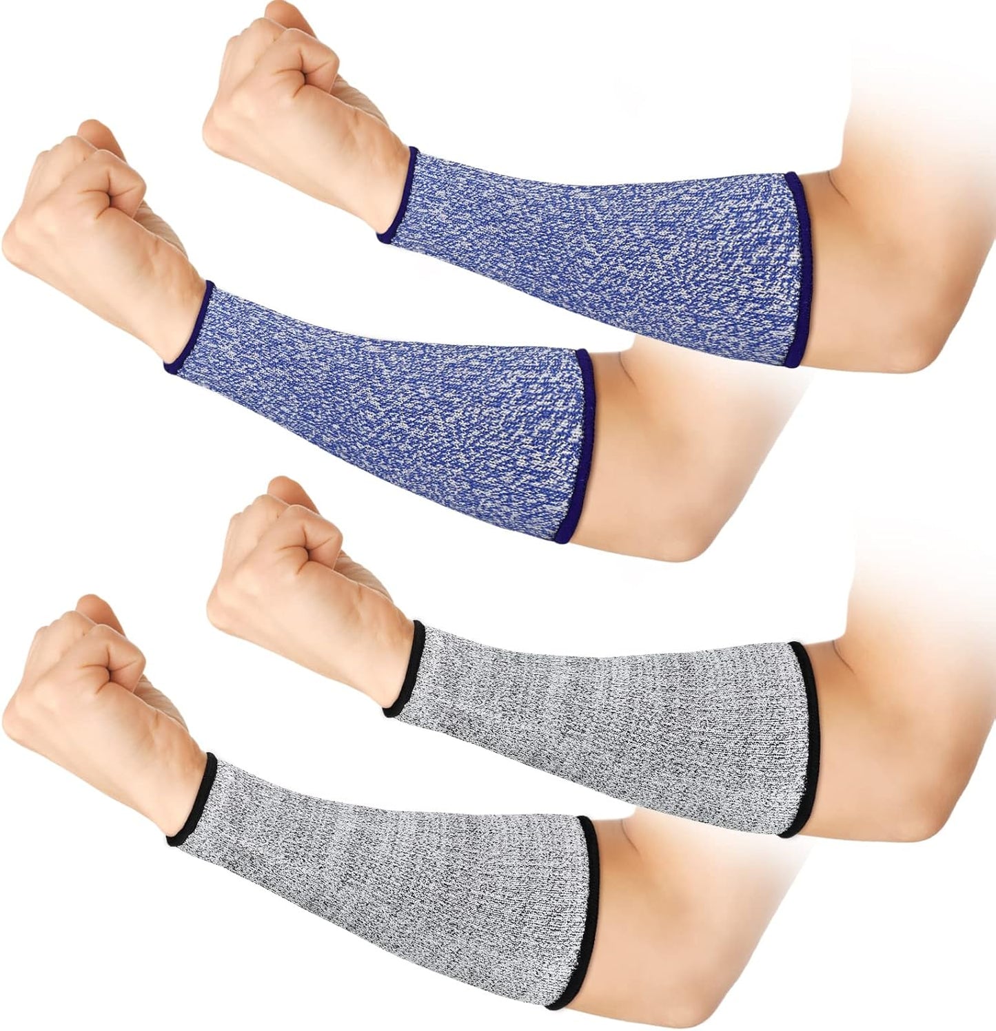 2 Pairs Cut Resistant Sleeve Arm Protection Level 5 Protection Safety Protective Sleeves Arm Protectors for Men Women(9.45 x 4.72 Inches,Black)