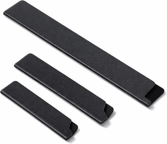 3PCS Knife Edge Guards Set, Knife Sleeves Abs Kitchen Knives Sheath, Universal Blade Covers, Chef Knives Protector Sleeve for Home Kitchen, Black