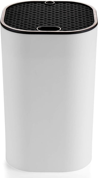 Universal Knife Block for Kitchen, Knife Holder without Knives, Safe Space Saver Large Volume Stable Knife Storage with Scissors and Sharpening Rod Slot, Detachable for Easy Cleaning - White