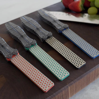 DMT DiaFold Portable Sharpening Stone - Double Sided, Foldable Diamond Knife Sharpener for the Workshop, Jobsite or Kitchen - Extra Fine/Extra Extra Fine - Non-Slip - 9.5L x 5W x 3.25H Inches