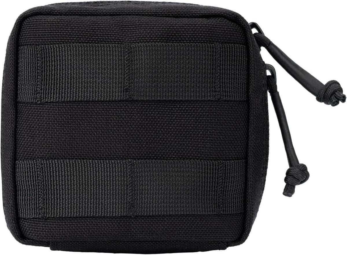 Small MED Kits Holder Duty Belt Gloves Pouch MOLLE Tactical Vest Nasal Spray Case Compact IFAK Carrier Backpack Wallet Cards Knife Gadgets Mini EDC Organizer Bag w/Removeable Clear ID Pocket