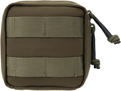 Small MED Kits Holder Duty Belt Gloves Pouch MOLLE Tactical Vest Nasal Spray Case Compact IFAK Carrier Backpack Wallet Cards Knife Gadgets Mini EDC Organizer Bag w/Removeable Clear ID Pocket