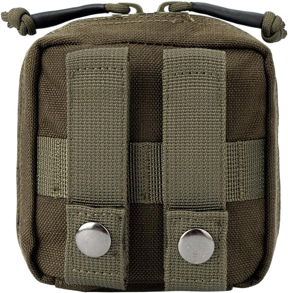 Small MED Kits Holder Duty Belt Gloves Pouch MOLLE Tactical Vest Nasal Spray Case Compact IFAK Carrier Backpack Wallet Cards Knife Gadgets Mini EDC Organizer Bag w/Removeable Clear ID Pocket
