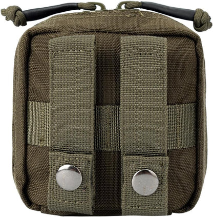 Small MED Kits Holder Duty Belt Gloves Pouch MOLLE Tactical Vest Nasal Spray Case Compact IFAK Carrier Backpack Wallet Cards Knife Gadgets Mini EDC Organizer Bag w/Removeable Clear ID Pocket