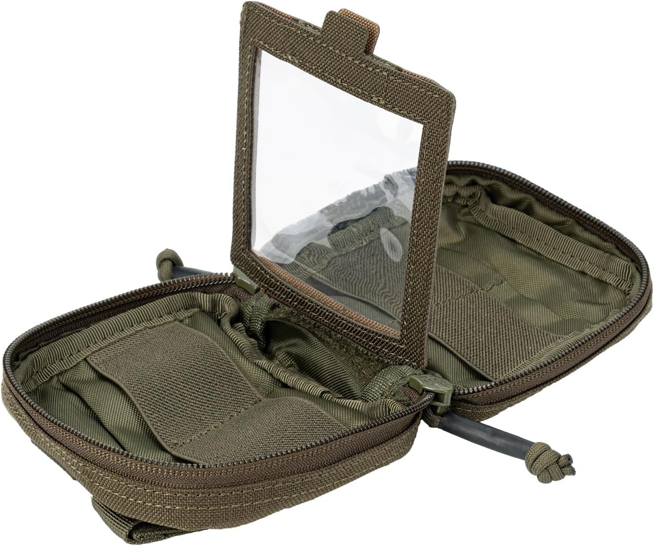 Small MED Kits Holder Duty Belt Gloves Pouch MOLLE Tactical Vest Nasal Spray Case Compact IFAK Carrier Backpack Wallet Cards Knife Gadgets Mini EDC Organizer Bag w/Removeable Clear ID Pocket
