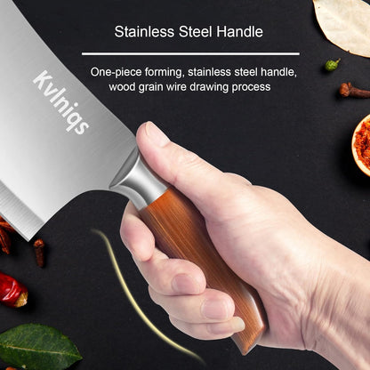 7-inch Butcher Knife Meat Cleaver, Heavy Duty Bone Chopper, Multipurpose Kitchen Chef Knife Chopping Bone, Professional Grade High Carbon Stainless Steel Blade with Full Tang Ergonomic Non-Slip Handle