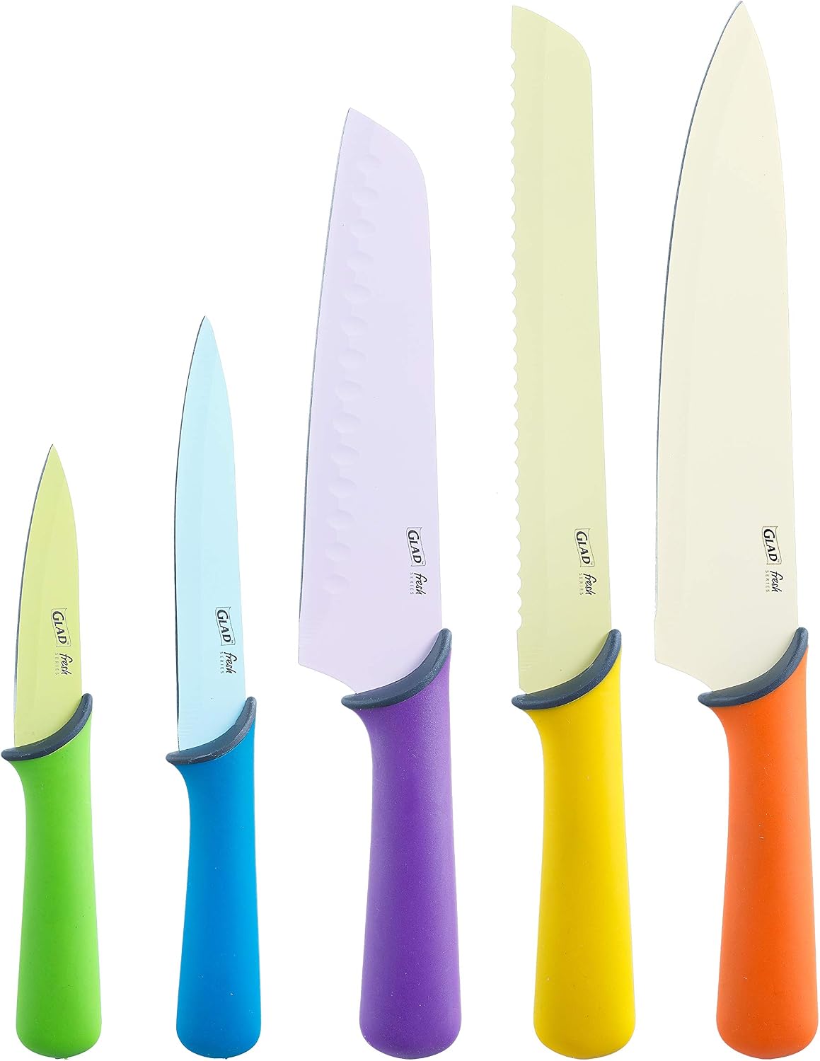 Glad Paring Knife Set, Pack of 4 | Sharp Stainless Steel Blades with Non-Slip Handles | 3.5-Inch Kitchen Knives for Cutting Vegetables and Peeling Fruit,Gray