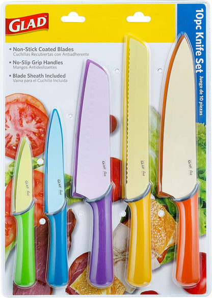 Glad Paring Knife Set, Pack of 4 | Sharp Stainless Steel Blades with Non-Slip Handles | 3.5-Inch Kitchen Knives for Cutting Vegetables and Peeling Fruit,Gray