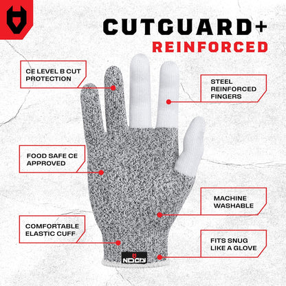 Premium Cut Resistant Gloves Food Grade — 100% Food Safe — Level 5 Meat Cutting Glove for Chefs & Butchers — Perfect Mandoline Glove or Oyster Shucking Gloves with Superior Comfort & Dexterity