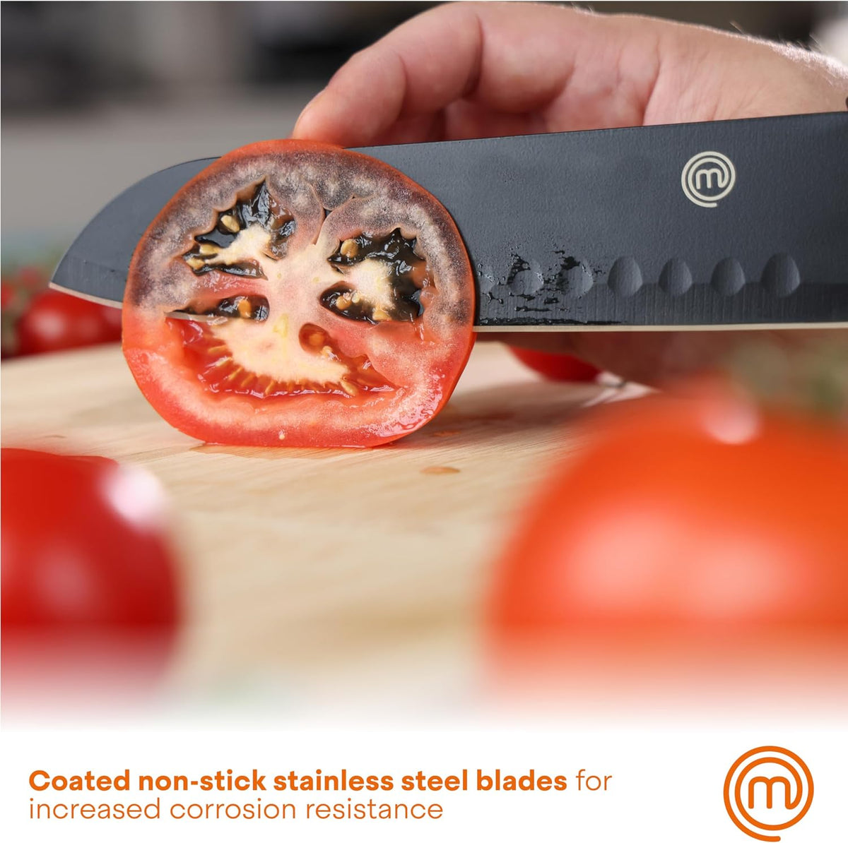 Knife Set with Block, 7pc Kitchen Knives Set with Holder, Black