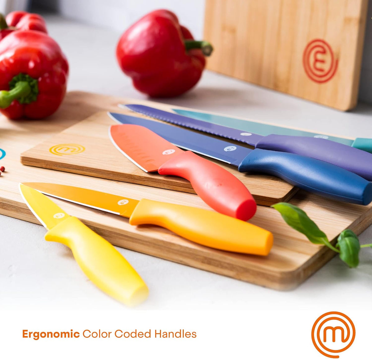 Knife Set with Block, 7pc Kitchen Knives Set with Holder, Black