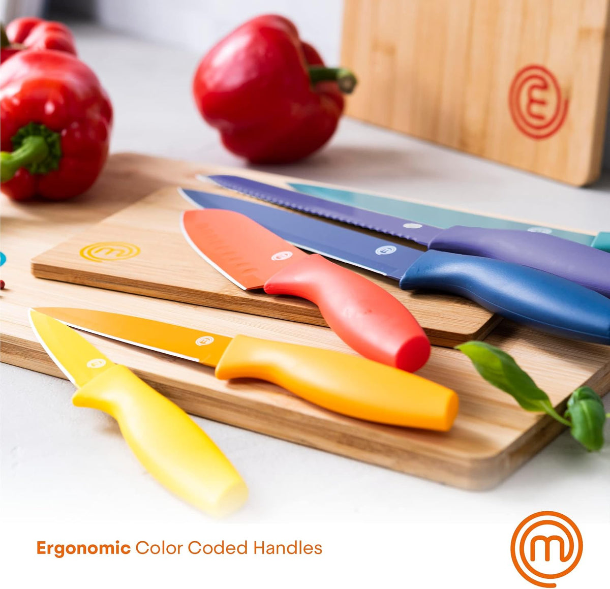 Knife Set with Block, 7pc Kitchen Knives Set with Holder, Black