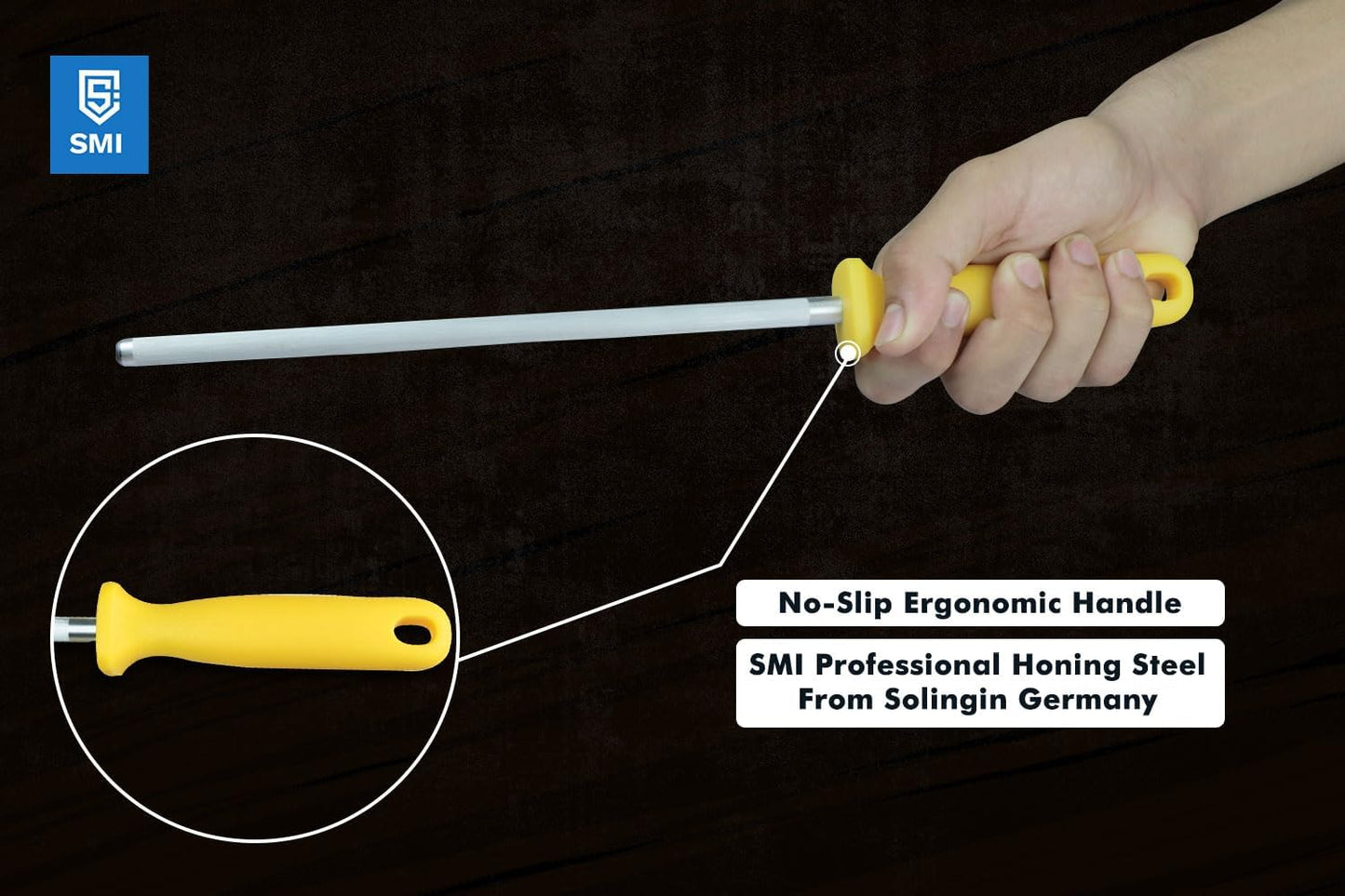 9 inch Knife Honing Steel Solingen Germany Sharpening Steel Rod Kitchen Knife Sharpener