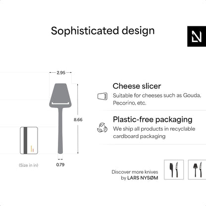 LARS NYSØM Cheese Knife Set Edge 2 pcs. I Cheese Knife Set Made of Stainless Steel I Premium Gift Box I Perfect as Christmas Gift (Stainless Steel)