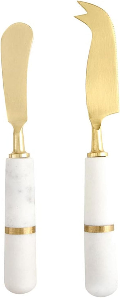 Cheese Knives - Gift Boxed Stainless Steel Wood Handled Bell & Chisel Knife & Fork Set, 3-Piece, Here for the Charcuterie