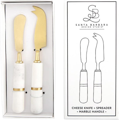Cheese Knives - Gift Boxed Stainless Steel Wood Handled Bell & Chisel Knife & Fork Set, 3-Piece, Here for the Charcuterie