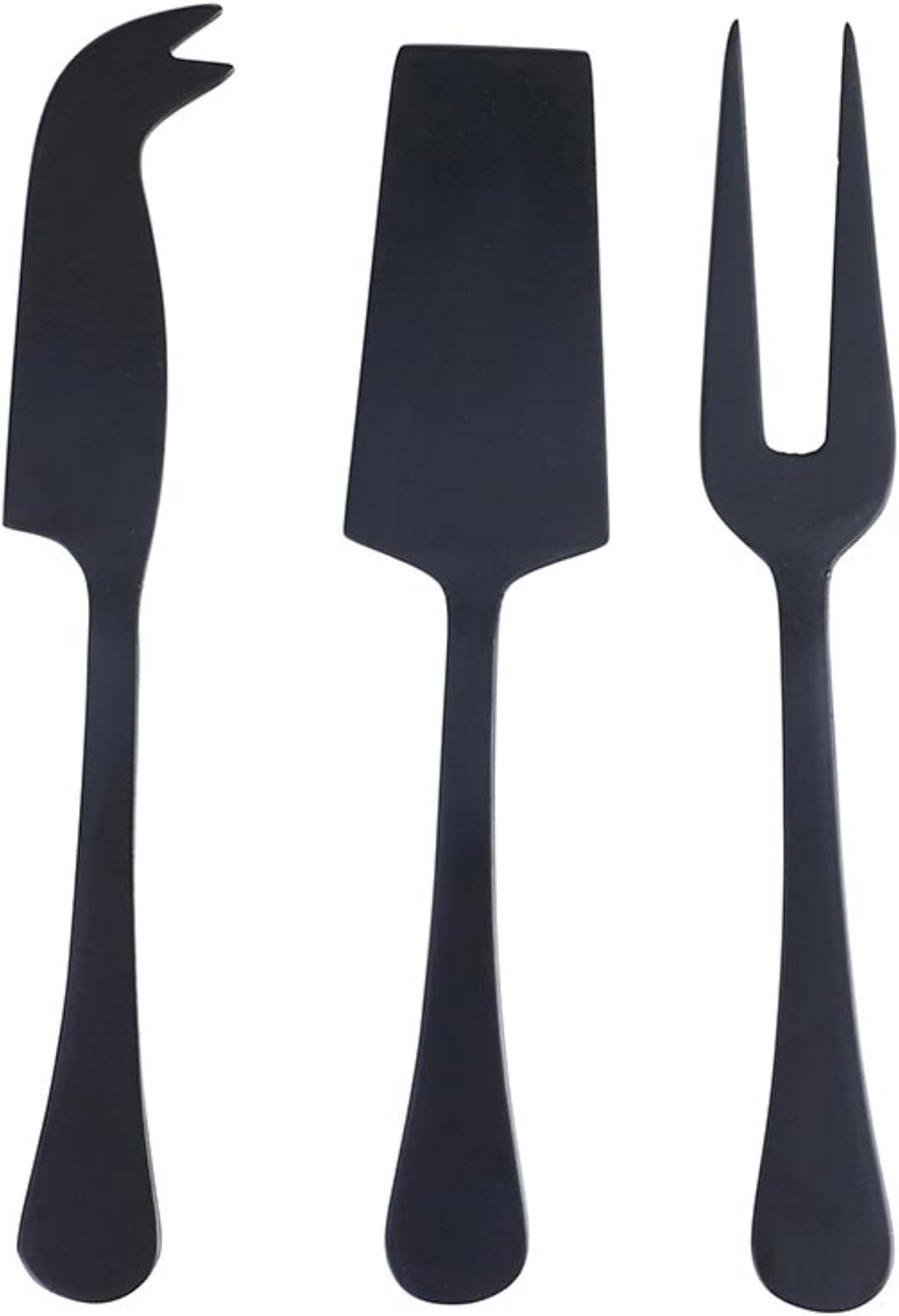 Cheese Knives - Gift Boxed Stainless Steel Wood Handled Bell & Chisel Knife & Fork Set, 3-Piece, Here for the Charcuterie