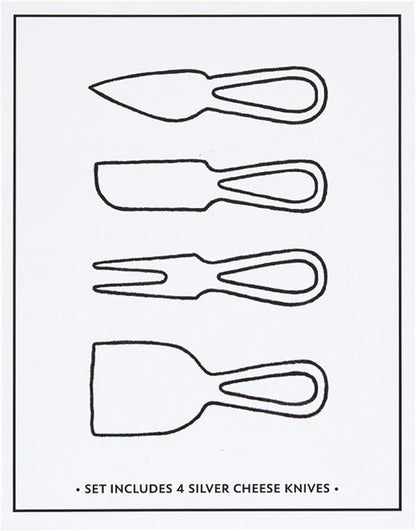 Cheese Knives - Gift Boxed Stainless Steel Wood Handled Bell & Chisel Knife & Fork Set, 3-Piece, Here for the Charcuterie