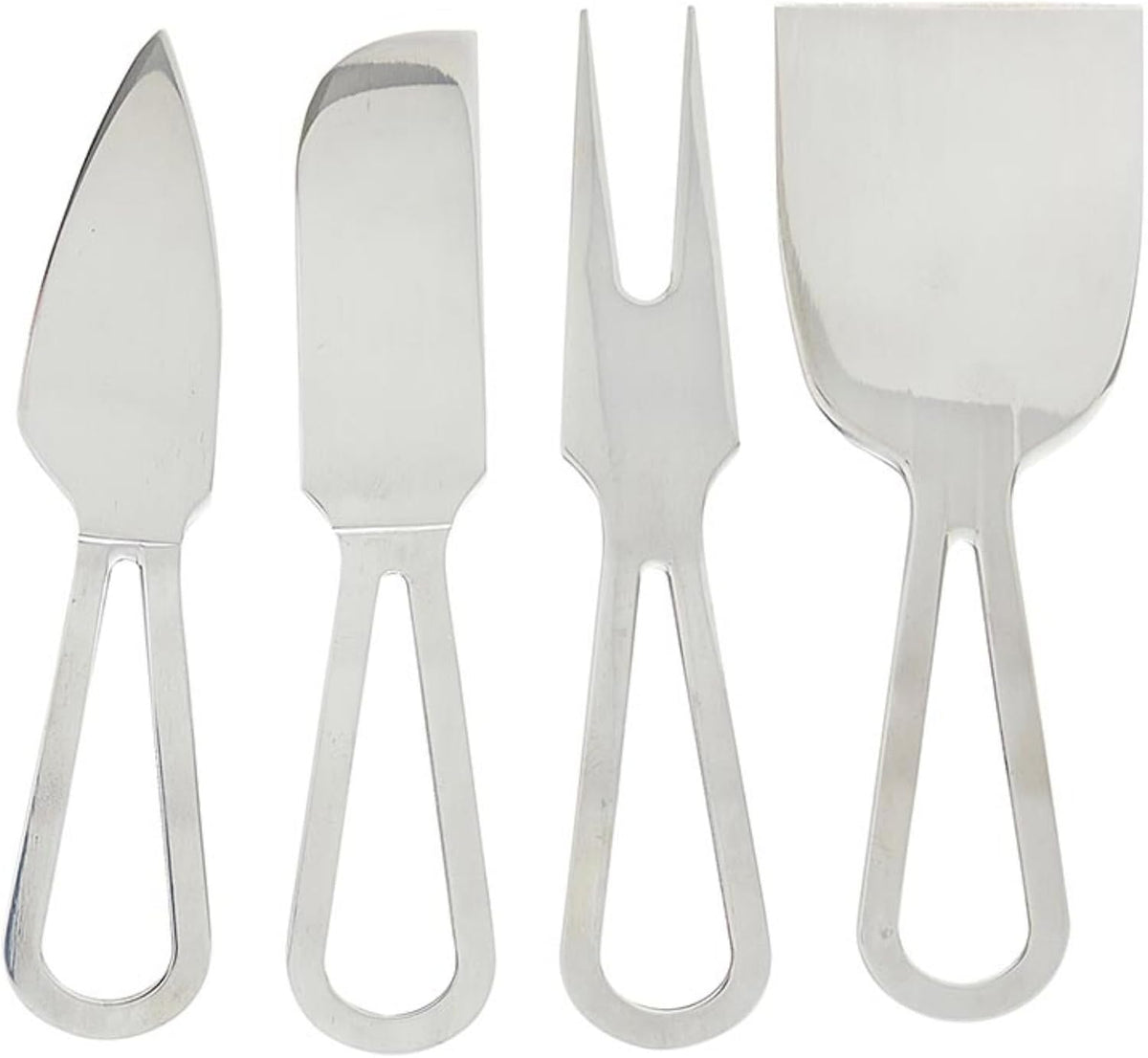 Cheese Knives - Gift Boxed Stainless Steel Wood Handled Bell & Chisel Knife & Fork Set, 3-Piece, Here for the Charcuterie