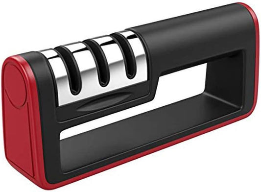 Grill-A-Sharp | Kitchen Knife Sharpener 3-Stage Tungsten Steel, Diamond Grind, Ceramic Stones, Manual Kitchen Knife Sharpener (GLOVE NOT INCLUDED)