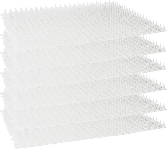 Cat Deterrent at Home - Pack of 6 Pet Deterrent Mats for Cats and Dogs - Indoor and Outdoor Spike Mats for Pet Training - Durable, Lightweight, Cut-to-Size Design - White, 16.5 x 13.2 Inches