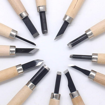 Wood Carving Knife Set, 12 Pcs Carving Tools for DIY Sculpture Beginners