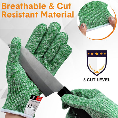12 Pairs Cut Resistant Gloves Level 5 Protection Safety Cutting Kitchen Cuts Gloves for Chefs Garden