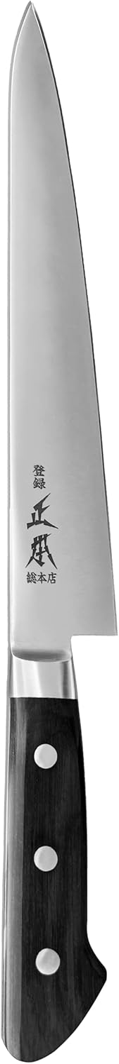 AT Sujihiki Slicing Knife 9.4" (240mm) Made in JAPAN, Japanese Slicer Knife for Brisket, Meat, Sashimi, Sushi, Sharp Japanese Stainless Steel Blade, Full Tang Pakkawood Handle, Black