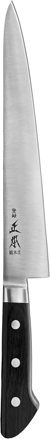 AT Sujihiki Slicing Knife 9.4" (240mm) Made in JAPAN, Japanese Slicer Knife for Brisket, Meat, Sashimi, Sushi, Sharp Japanese Stainless Steel Blade, Full Tang Pakkawood Handle, Black