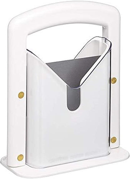 Bagel Biter Bagel Slicer and Cutter - Slices Bagels, English Muffins, Buns and Rolls Evenly and Safely - High-Carbon Stainless Steel Blade with Acrylic Safety Shield, Dishwasher Safe