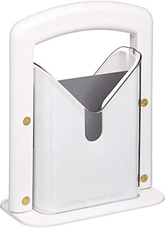 Bagel Biter Bagel Slicer and Cutter - Slices Bagels, English Muffins, Buns and Rolls Evenly and Safely - High-Carbon Stainless Steel Blade with Acrylic Safety Shield, Dishwasher Safe